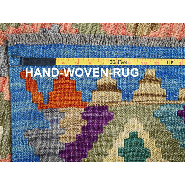 3'6" x 4'10" New Hand Woven Green Wool Rectangle Oriental Rug - MOA1021184