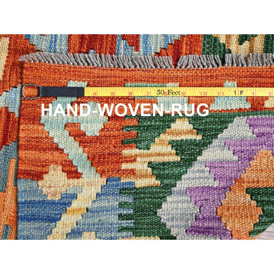3'7" x 4'11" New Hand Woven Orange Wool Rectangle Oriental Rug - MOA1021186
