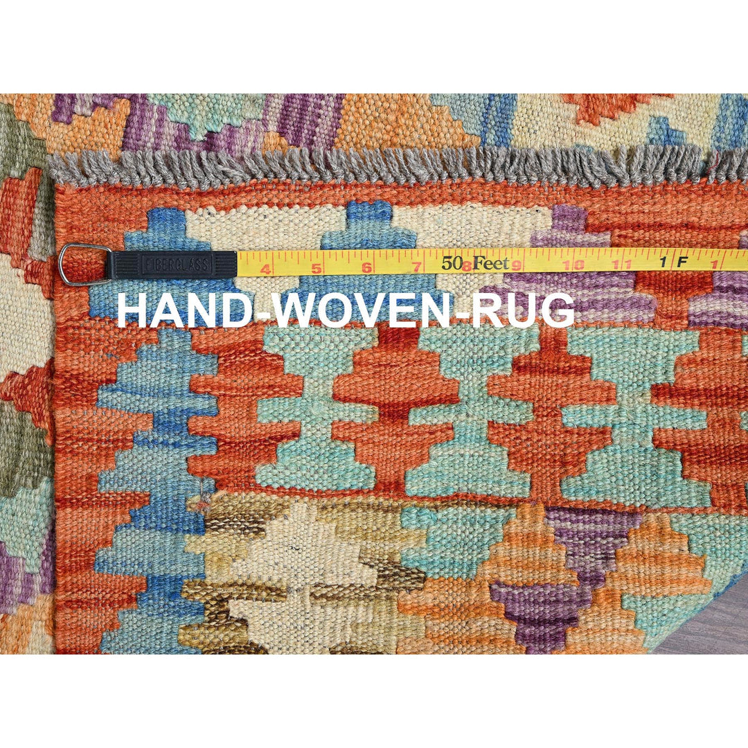 3'5" x 4'10" New Hand Woven Orange Wool Rectangle Oriental Rug - MOA1021187
