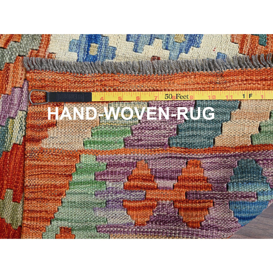 3'6" x 5'2" New Hand Woven Orange Wool Rectangle Oriental Rug - MOA1021188