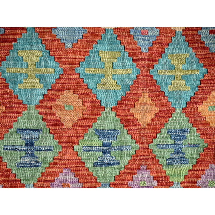 3'4" x 4'9" New Hand Woven Orange Wool Rectangle Oriental Rug - MOA1021189