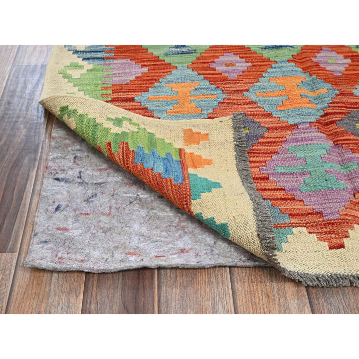 3'4" x 4'9" New Hand Woven Orange Wool Rectangle Oriental Rug - MOA1021189