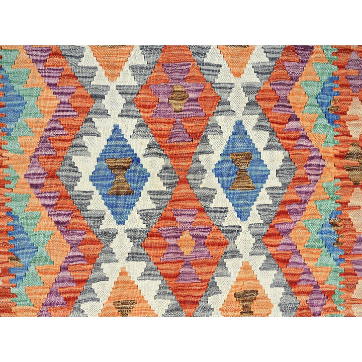 4'0" x 6'3" New Hand Woven Orange Wool Rectangle Oriental Rug - MOA1021193