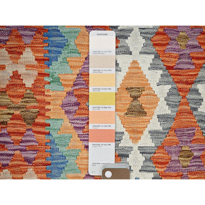 4'0" x 6'3" New Hand Woven Orange Wool Rectangle Oriental Rug - MOA1021193