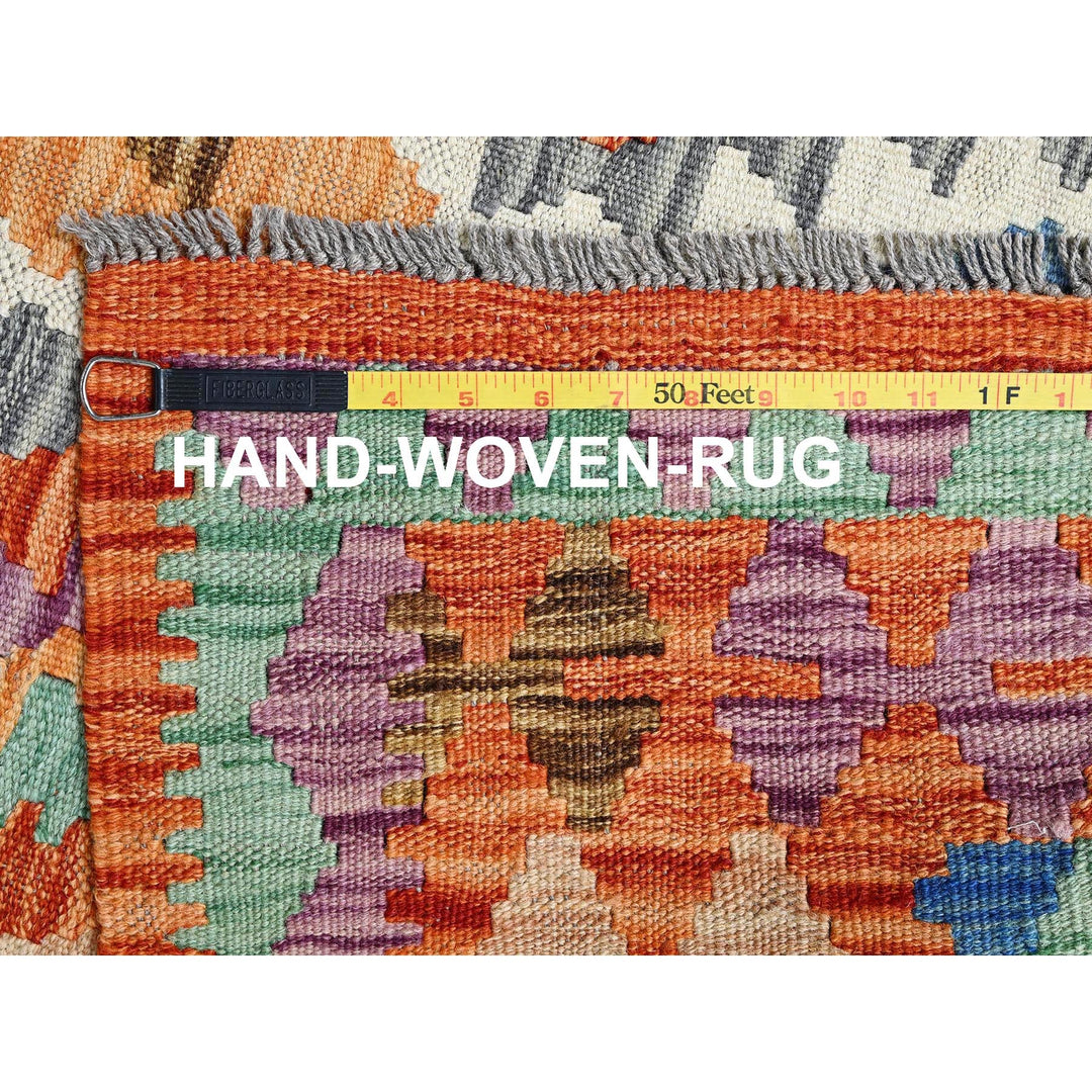 4'0" x 6'3" New Hand Woven Orange Wool Rectangle Oriental Rug - MOA1021193