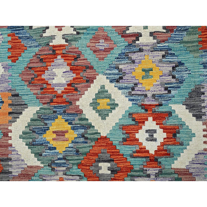 3'11" x 5'10" New Hand Woven Blue Wool Rectangle Oriental Rug - MOA1021194