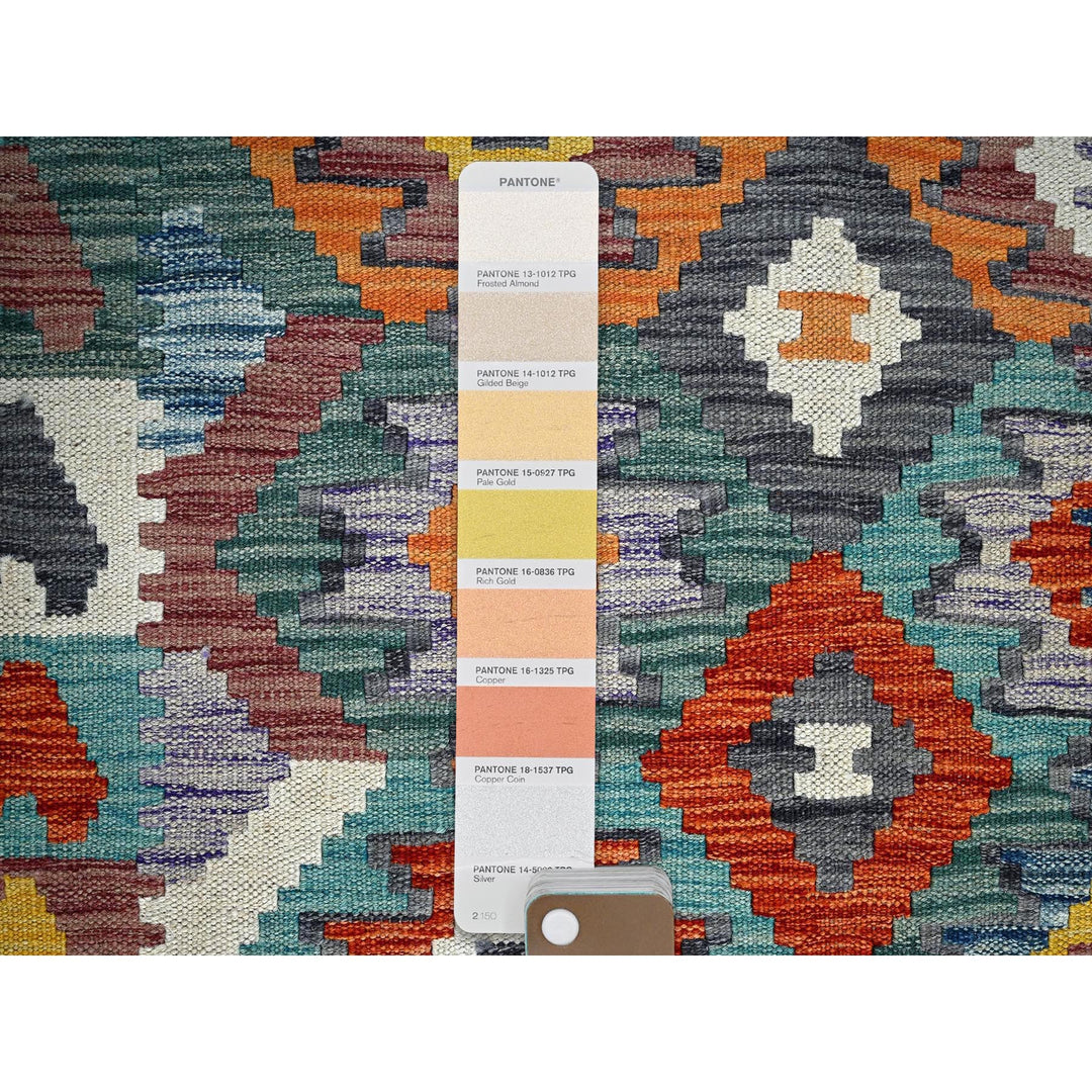 3'11" x 5'10" New Hand Woven Blue Wool Rectangle Oriental Rug - MOA1021194