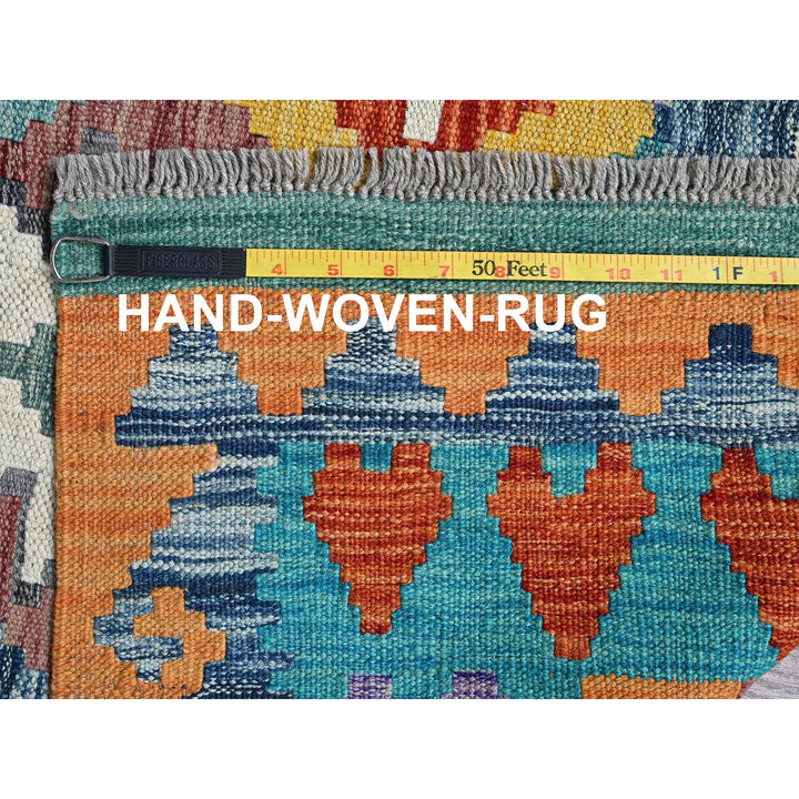 3'11" x 5'10" New Hand Woven Blue Wool Rectangle Oriental Rug - MOA1021194