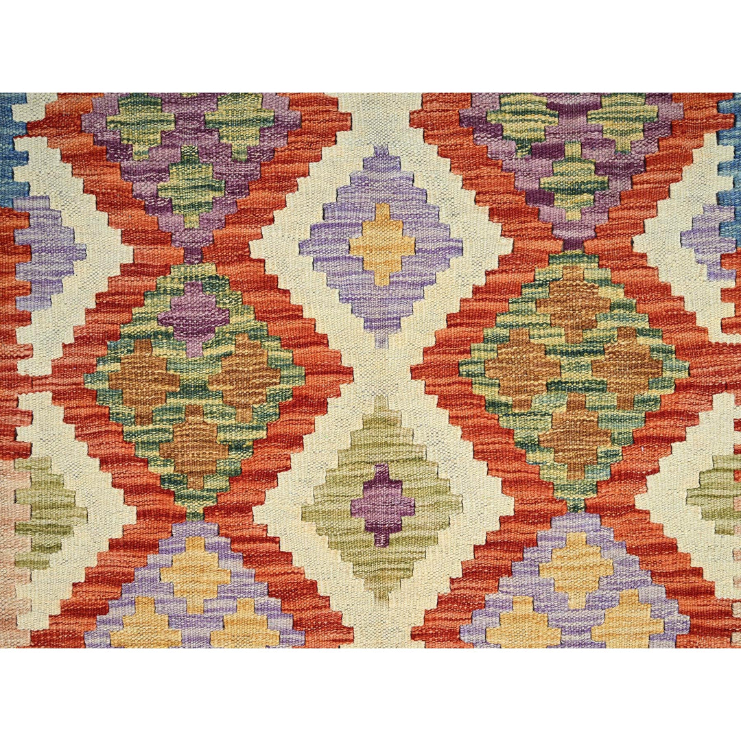 4'2" x 5'9" New Hand Woven Ivory Wool Rectangle Oriental Rug - MOA1021195