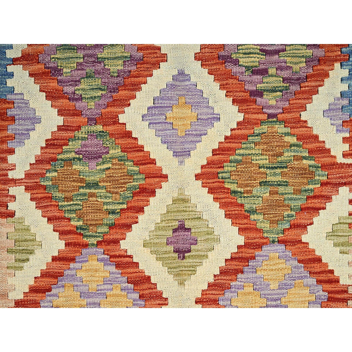 4'2" x 5'9" New Hand Woven Ivory Wool Rectangle Oriental Rug - MOA1021195
