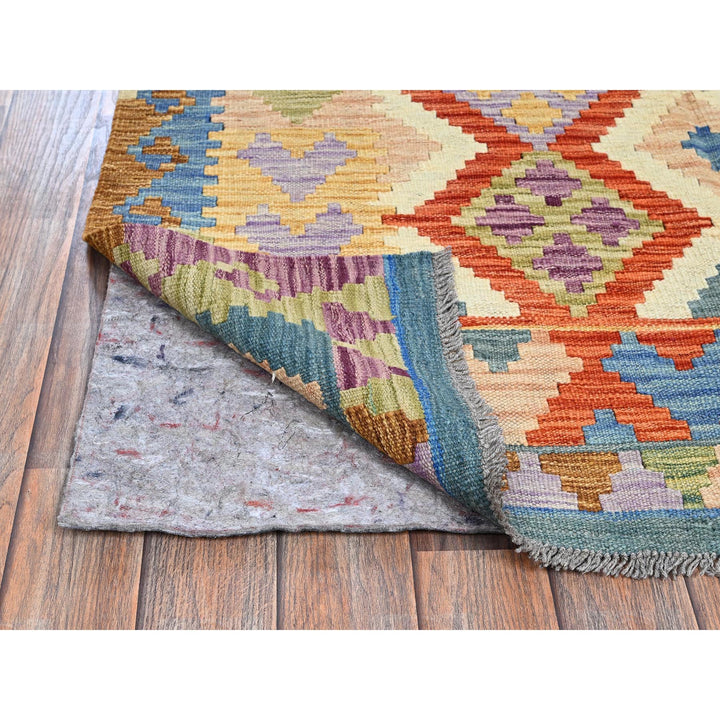4'2" x 5'9" New Hand Woven Ivory Wool Rectangle Oriental Rug - MOA1021195