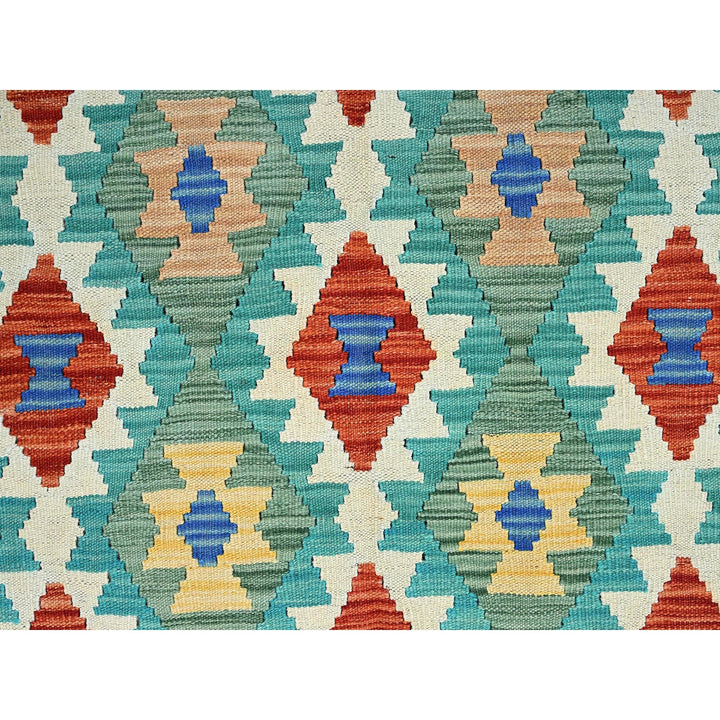 4'11" x 6'8" New Hand Woven Blue Wool Rectangle Oriental Rug - MOA1021199