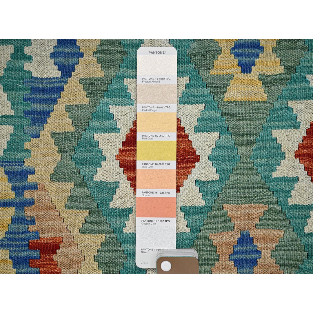 4'11" x 6'8" New Hand Woven Blue Wool Rectangle Oriental Rug - MOA1021199