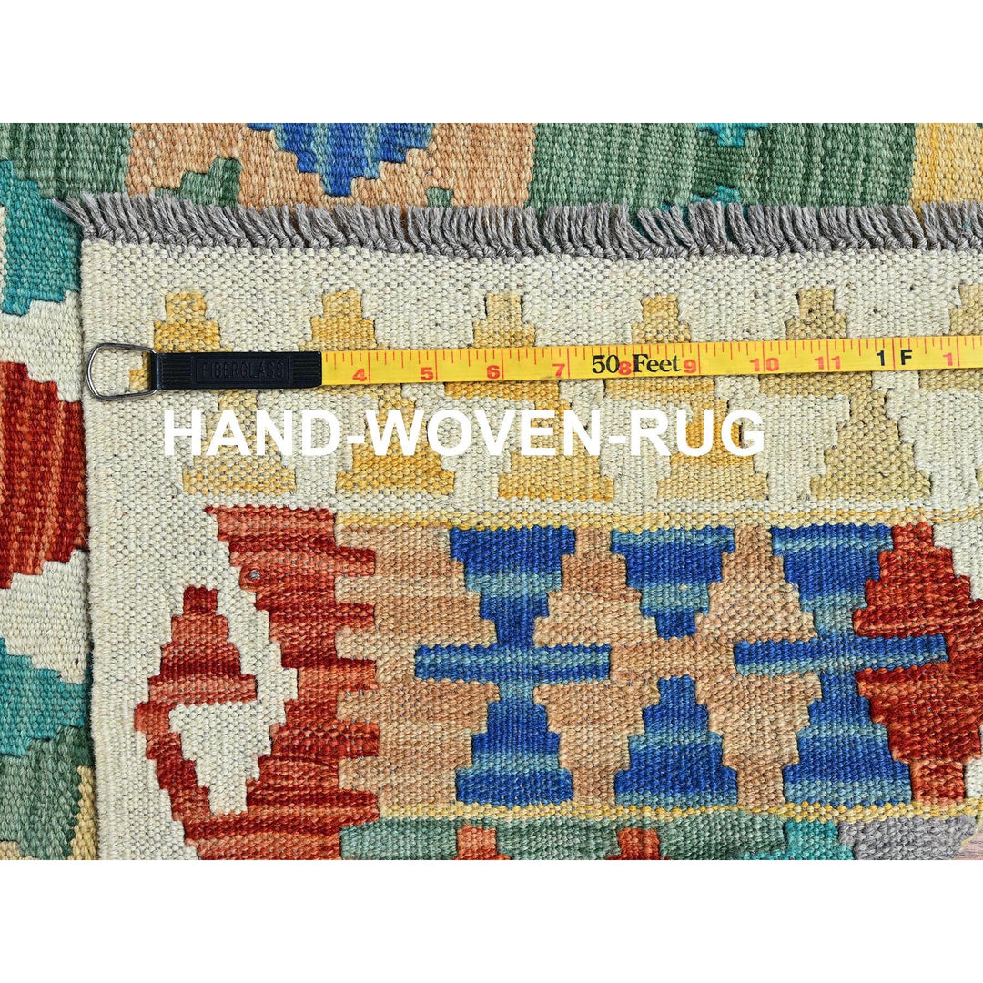 4'11" x 6'8" New Hand Woven Blue Wool Rectangle Oriental Rug - MOA1021199