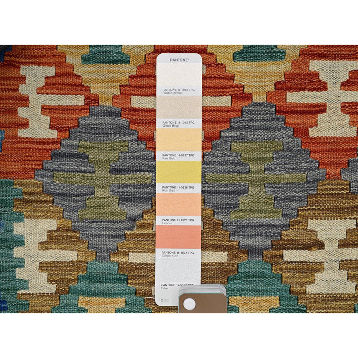5'0" x 6'6" New Hand Woven Multicolored Wool Rectangle Oriental Rug - MOA1021200