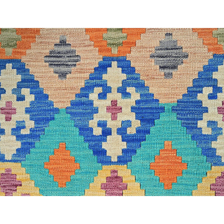 5'0" x 6'4" New Hand Woven Blue Wool Rectangle Oriental Rug - MOA1021203