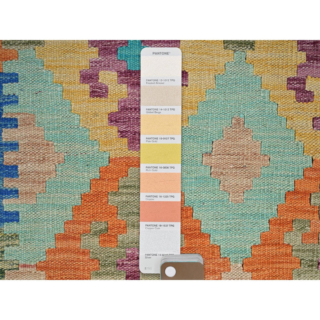 5'0" x 6'4" New Hand Woven Blue Wool Rectangle Oriental Rug - MOA1021203