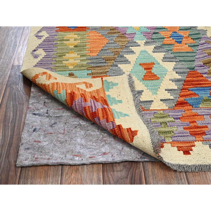 4'7" x 6'2" New Hand Woven Multicolored Wool Rectangle Oriental Rug - MOA1021204