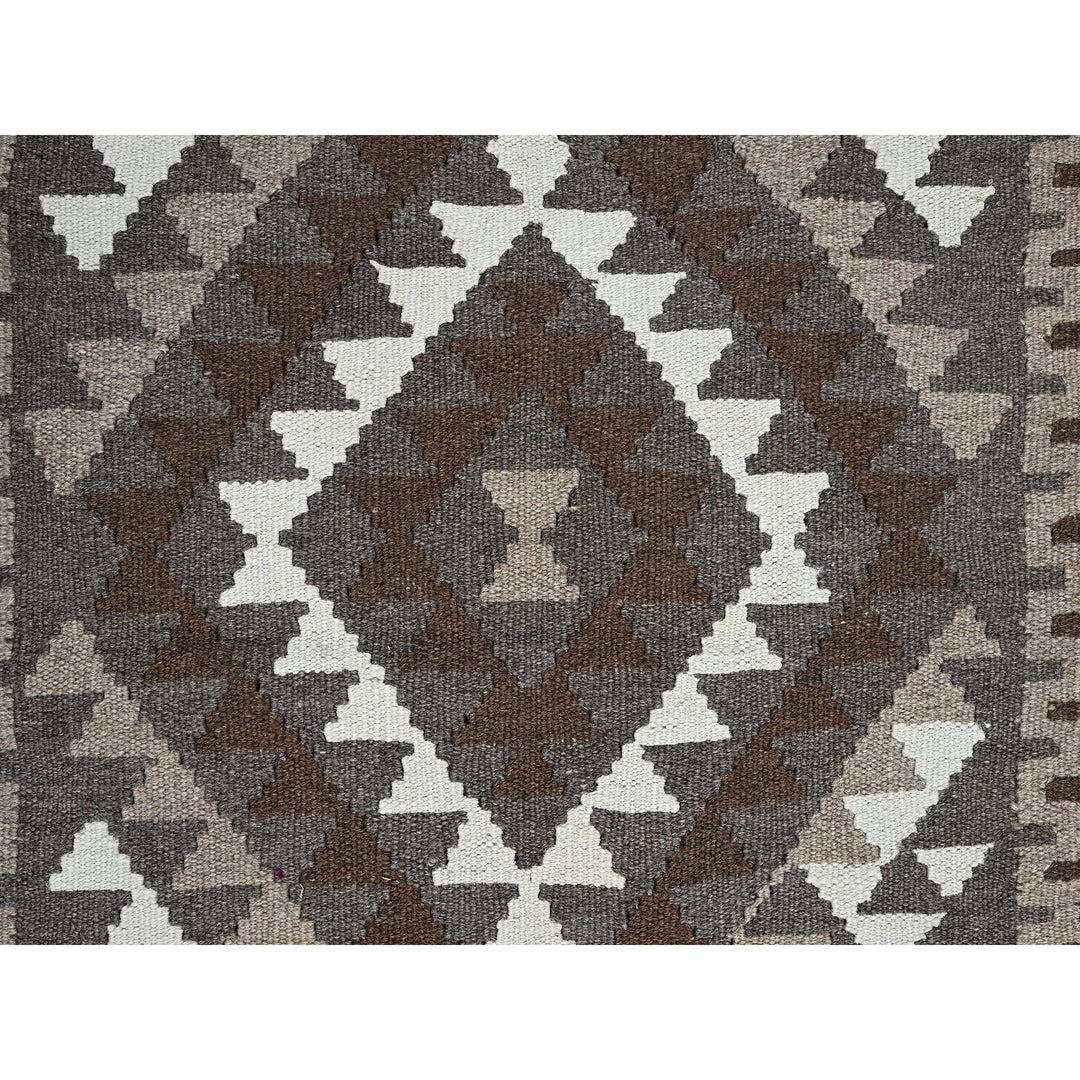 3'4" x 5'1" New Hand Woven Grey Wool Rectangle Oriental Rug - MOA1021207