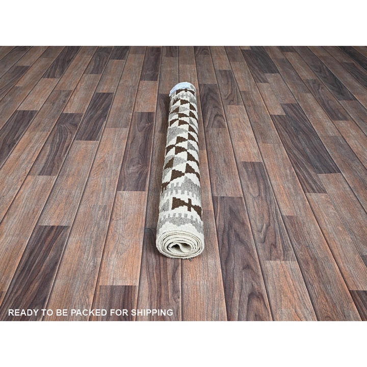 3'4" x 4'9" New Hand Woven Ivory Wool Rectangle Oriental Rug - MOA1021208