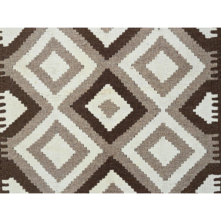 3'11" x 5'10" New Hand Woven Grey Wool Rectangle Oriental Rug - MOA1021209