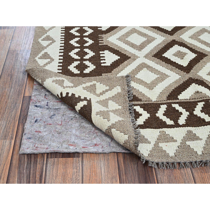 3'11" x 5'10" New Hand Woven Grey Wool Rectangle Oriental Rug - MOA1021209