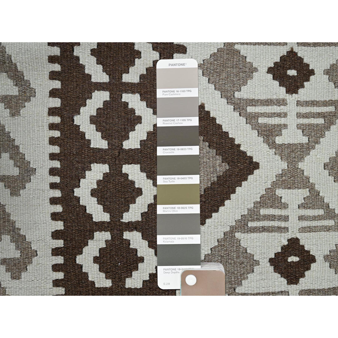4'0" x 6'1" New Hand Woven Grey Wool Rectangle Oriental Rug - MOA1021210