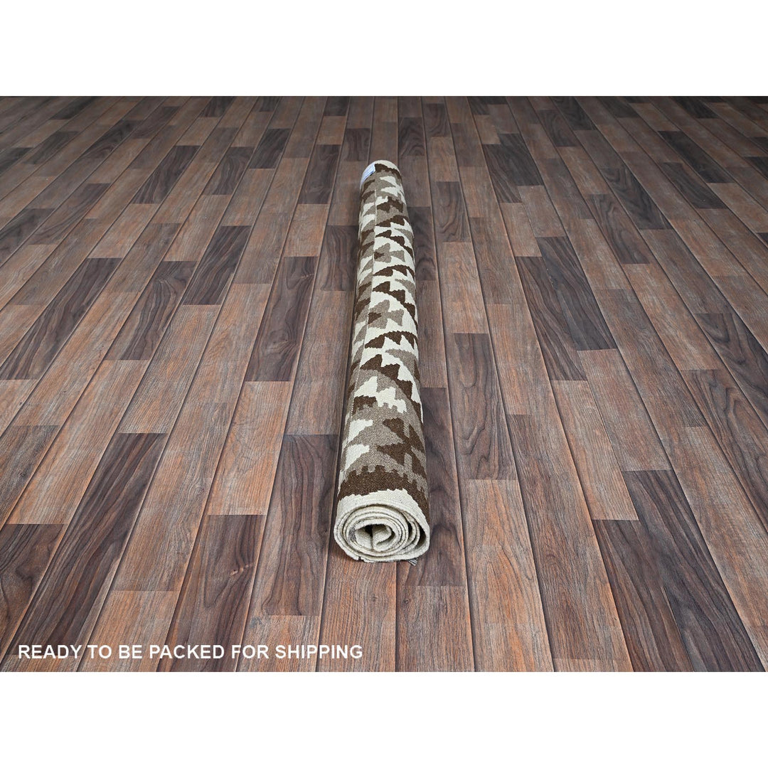 4'10" x 6'6" New Hand Woven Brown Wool Rectangle Oriental Rug - MOA1021212