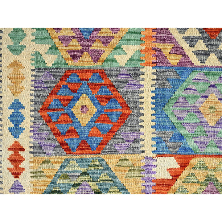 8'5" x 11'2" New Hand Woven Ivory Wool Rectangle Oriental Rug - MOA1021216
