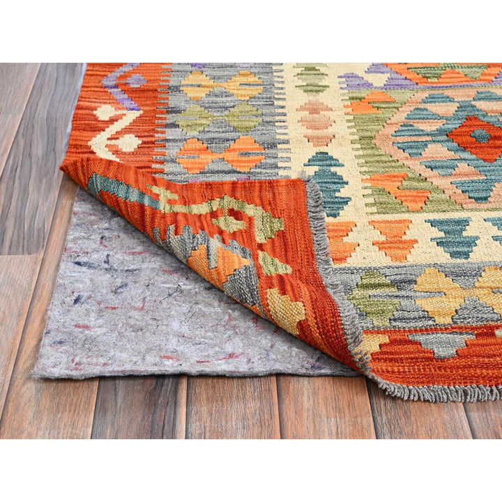 8'5" x 11'2" New Hand Woven Ivory Wool Rectangle Oriental Rug - MOA1021216