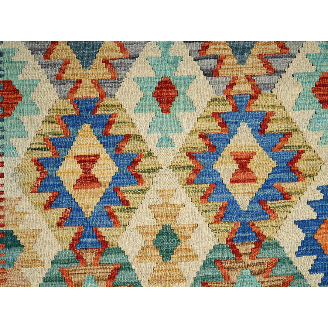 8'4" x 11'5" New Hand Woven Ivory Wool Rectangle Oriental Rug - MOA1021217