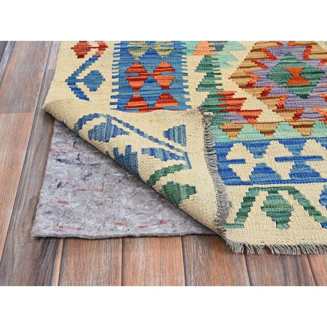 8'4" x 11'5" New Hand Woven Ivory Wool Rectangle Oriental Rug - MOA1021217