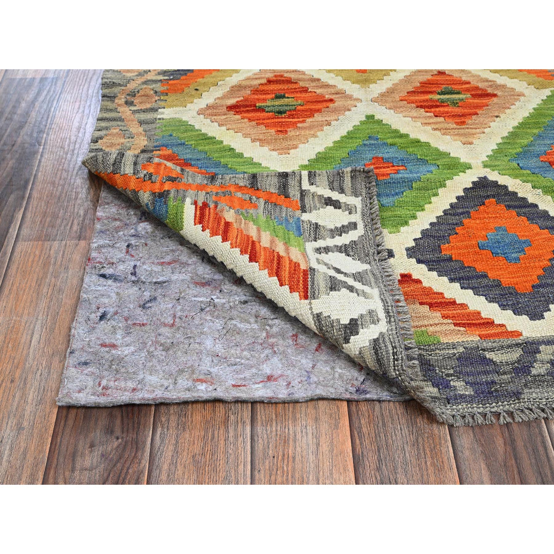 2'6" x 7'11" New Hand Woven Ivory Wool Runner Oriental Rug - MOA1021219