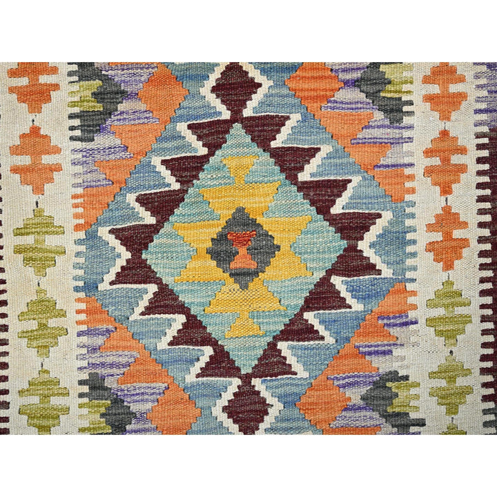 2'9" x 8'2" New Hand Woven Blue Wool Runner Oriental Rug - MOA1021220