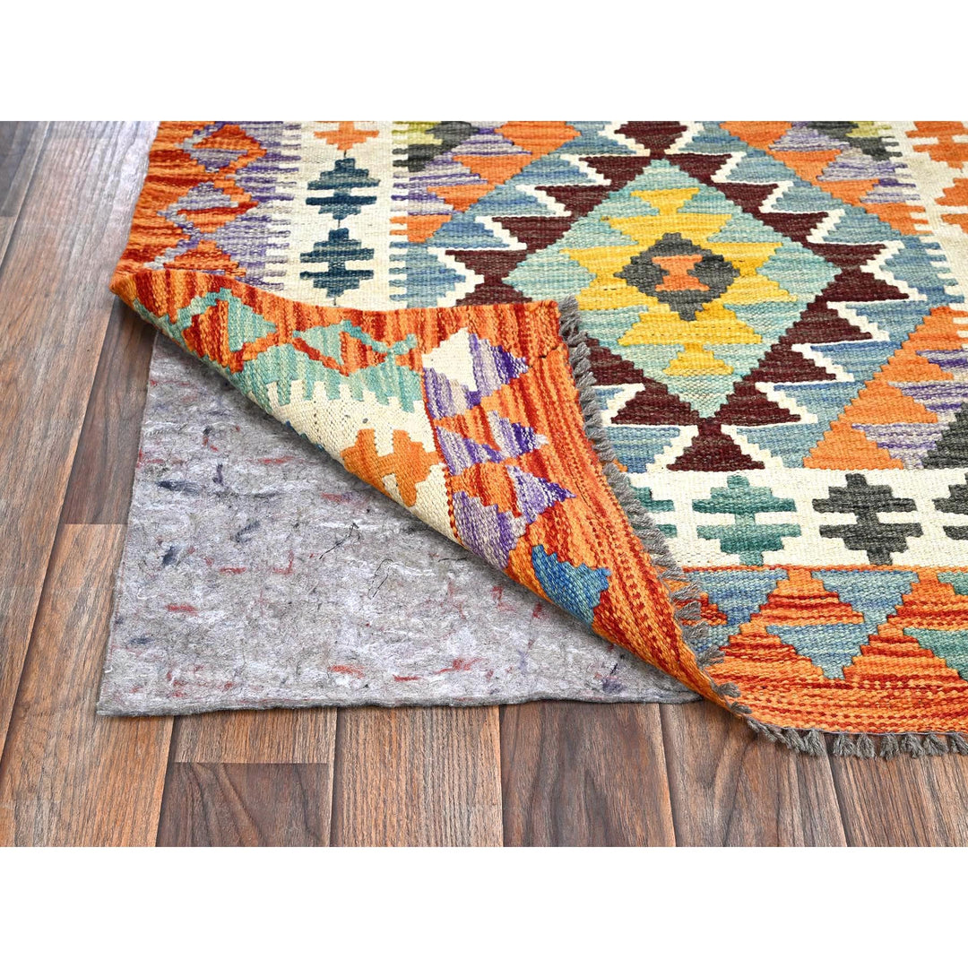 2'9" x 8'2" New Hand Woven Blue Wool Runner Oriental Rug - MOA1021220