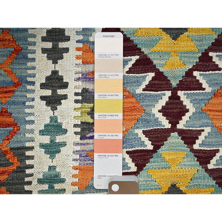 2'9" x 8'2" New Hand Woven Blue Wool Runner Oriental Rug - MOA1021220