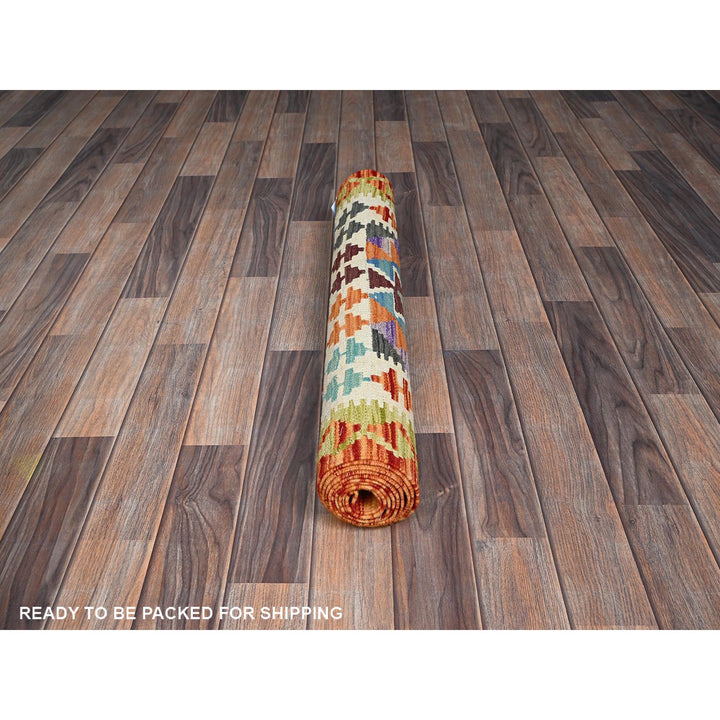 2'9" x 8'2" New Hand Woven Blue Wool Runner Oriental Rug - MOA1021220