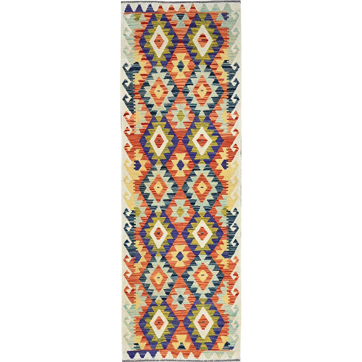 2'8" x 8'0" New Hand Woven Ivory Wool Runner Oriental Rug - MOA1021222