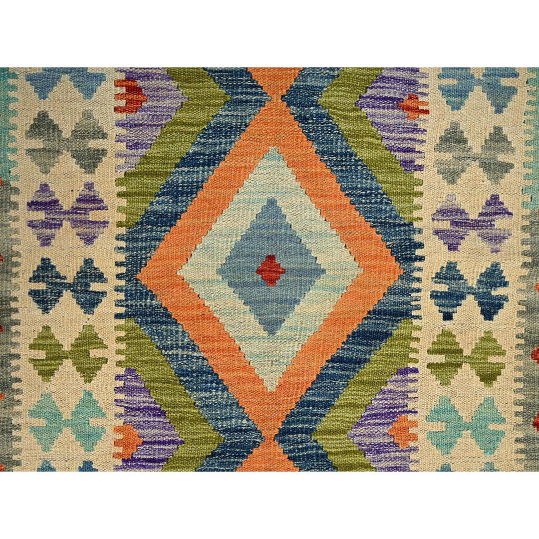 2'9" x 8'3" New Hand Woven Multicolored Wool Runner Oriental Rug - MOA1021223