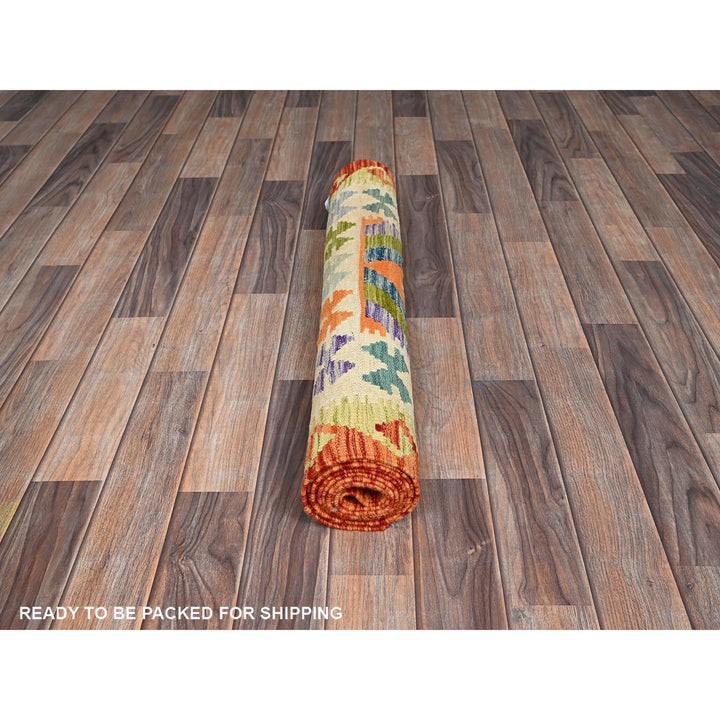 2'9" x 8'3" New Hand Woven Multicolored Wool Runner Oriental Rug - MOA1021223