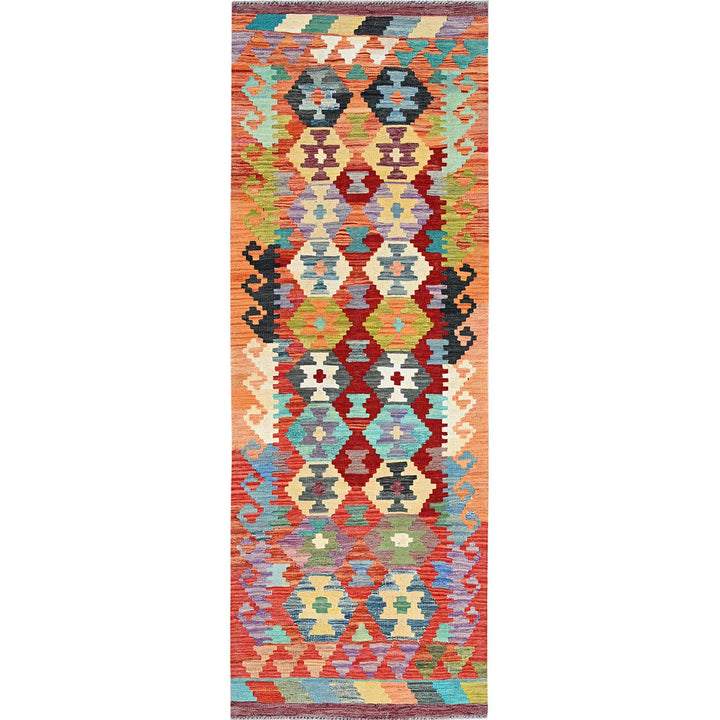 2'10" x 8'2" New Hand Woven Multicolored Wool Runner Oriental Rug - MOA1021225