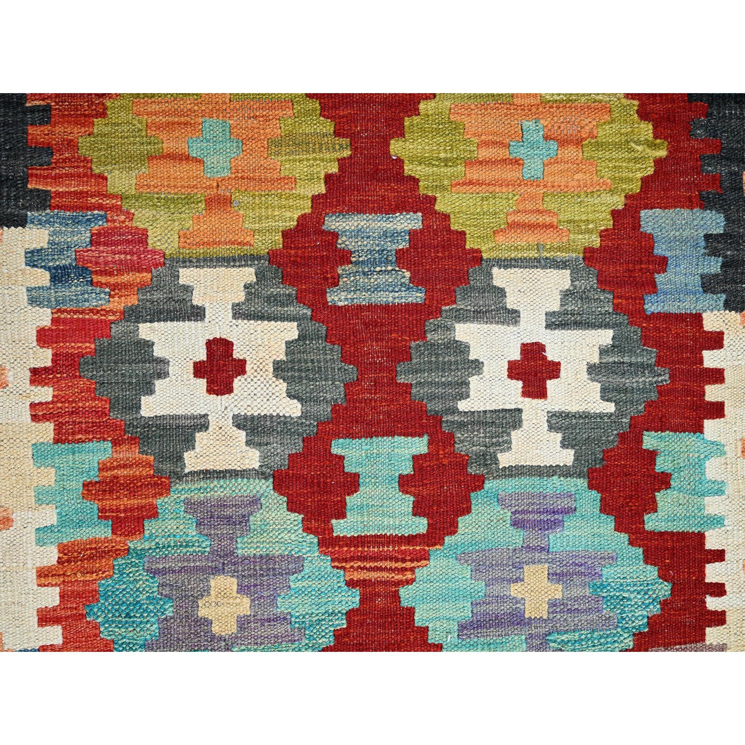 2'10" x 8'2" New Hand Woven Multicolored Wool Runner Oriental Rug - MOA1021225