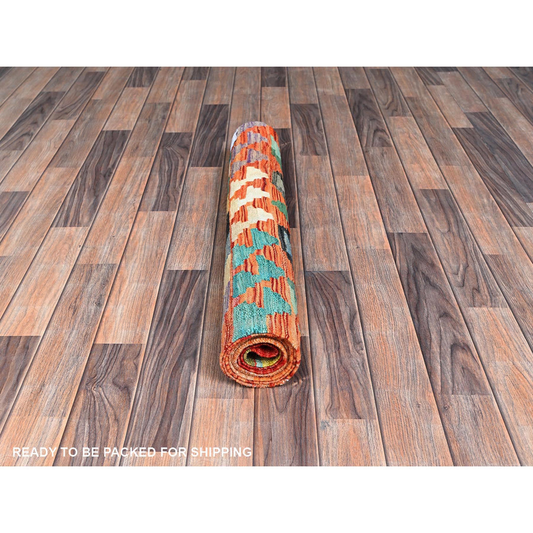 2'10" x 8'2" New Hand Woven Multicolored Wool Runner Oriental Rug - MOA1021225