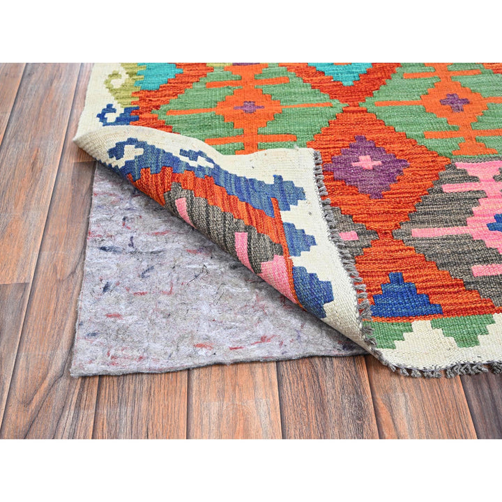 2'9" x 15'10" New Hand Woven Orange Wool Runner Oriental Rug - MOA1021226