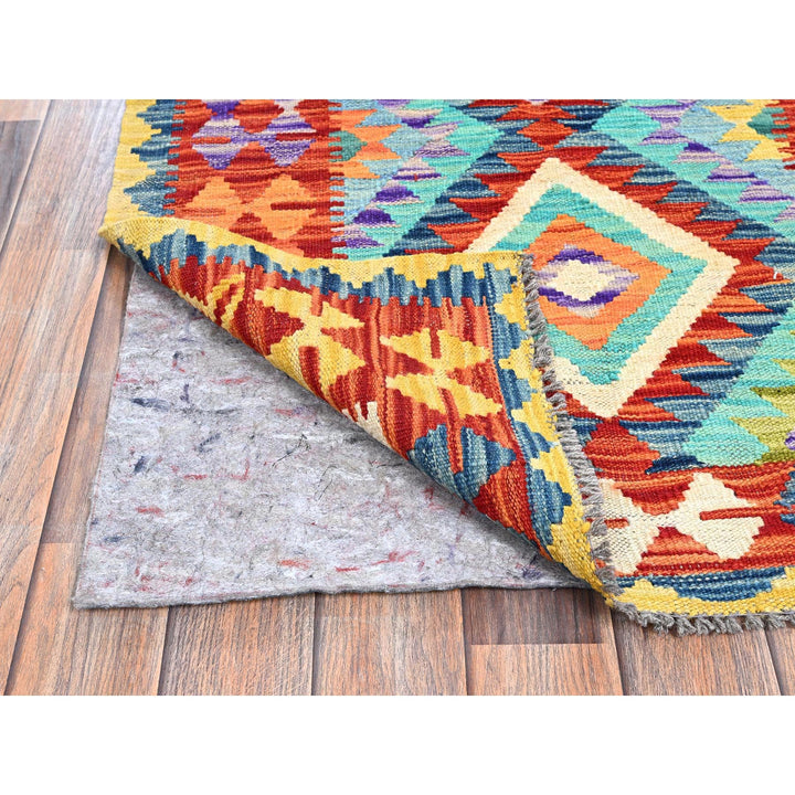 2'9" x 12'9" New Hand Woven Blue Wool Runner Oriental Rug - MOA1021227