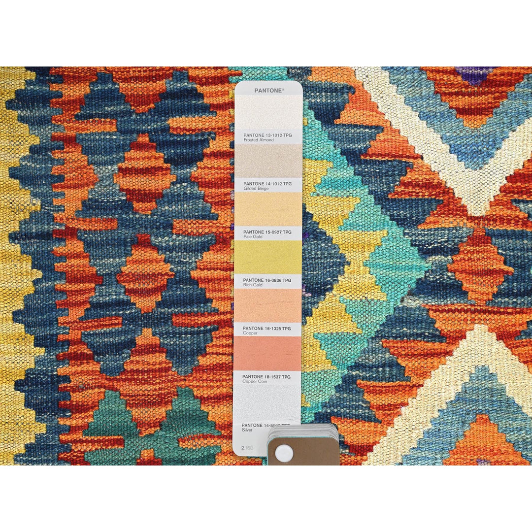 2'9" x 12'9" New Hand Woven Blue Wool Runner Oriental Rug - MOA1021227