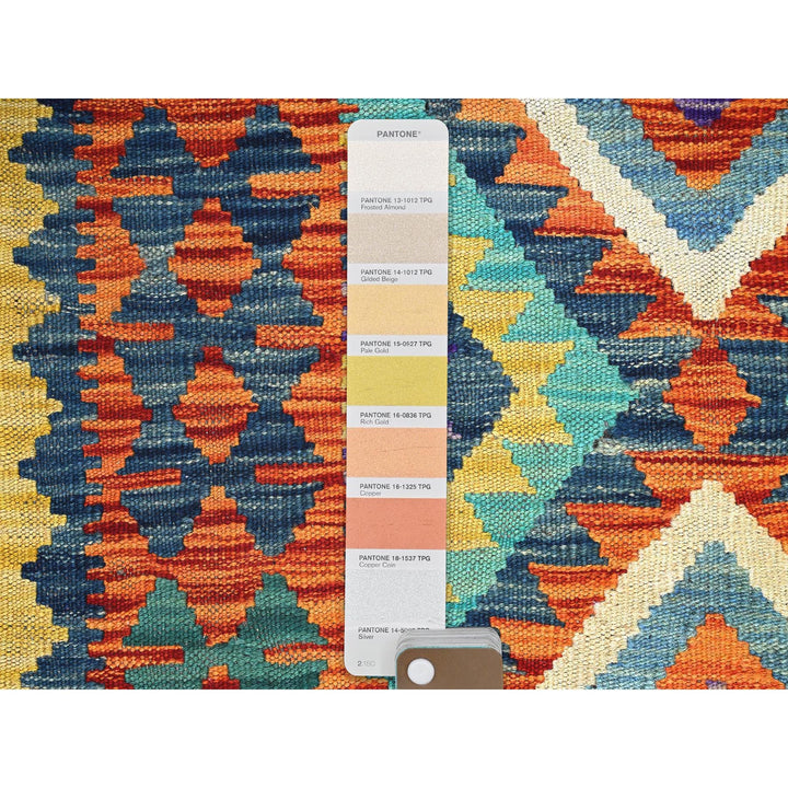 2'9" x 12'9" New Hand Woven Blue Wool Runner Oriental Rug - MOA1021227