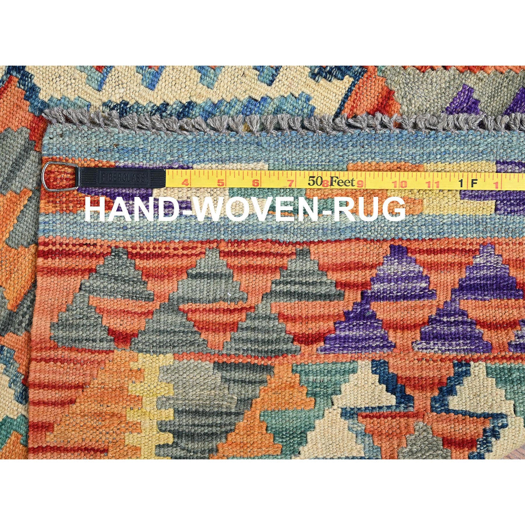 2'8" x 12'6" New Hand Woven Multicolored Wool Runner Oriental Rug - MOA1021230