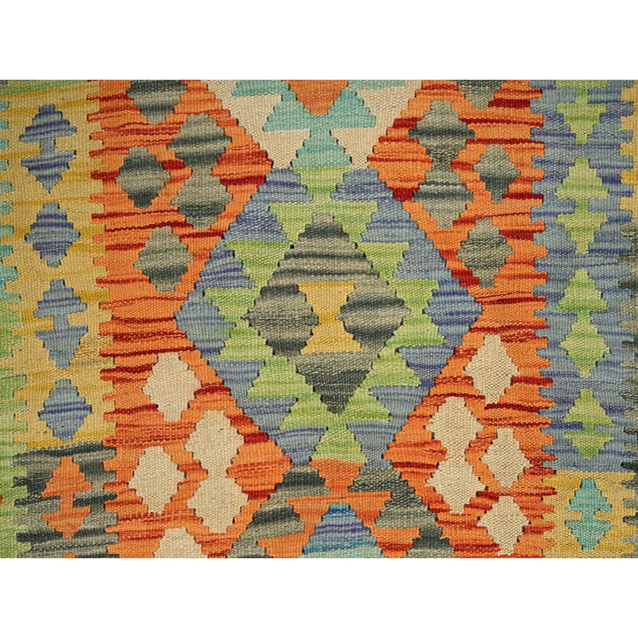 2'9" x 12'8" New Hand Woven Orange Wool Runner Oriental Rug - MOA1021231