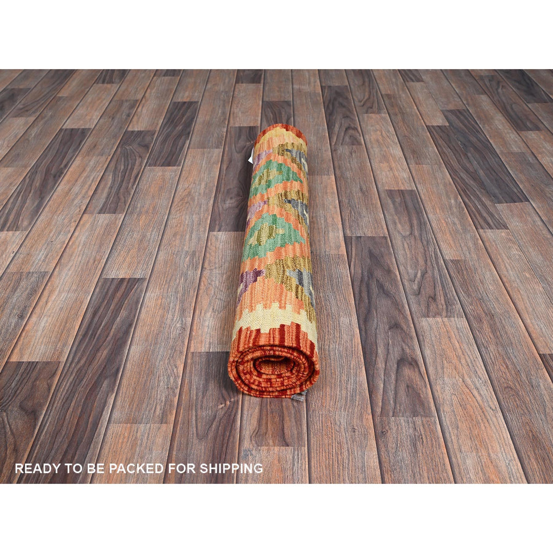 2'8" x 8'0" New Hand Woven Multicolored Wool Runner Oriental Rug - MOA1021237